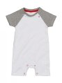 Baby Rompertje Baseball Babybugz BZ41 White-Heather Grey-Red